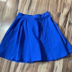 Bebe Vibrant Royal Blue Skater Skirt - High-Waisted Flared Mini Skirt - Size S